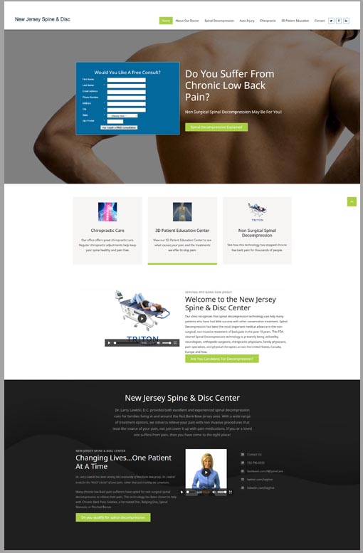 chiropractic web site development 
